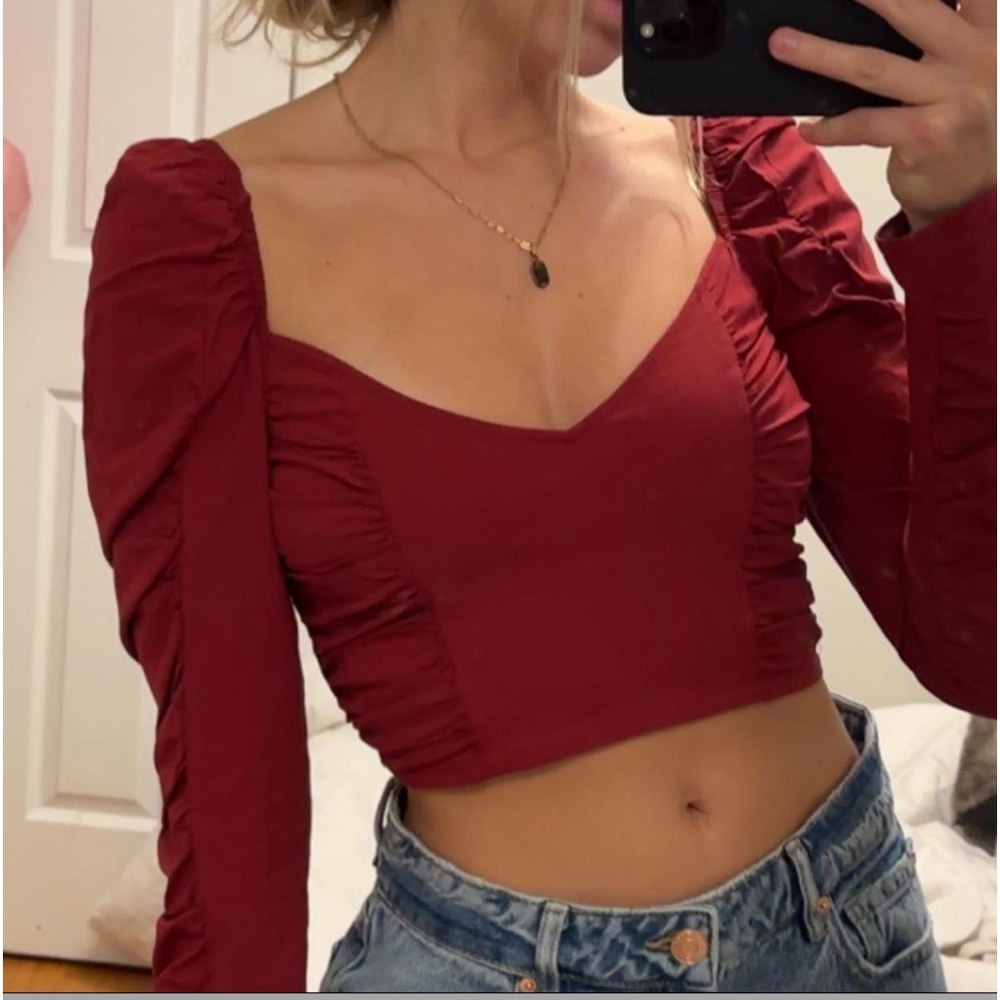 NWT ZARA RUCHED CROP TOP